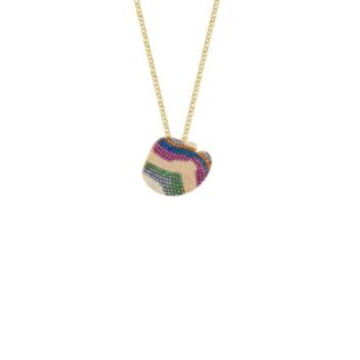 Collana con Ciondolo Sogni da Donna in Argento Dorato e Zirconi - Disco - CL055GA