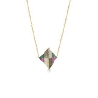 Collana con Ciondolo Sogni da Donna in Argento Dorato e Zirconi - Rombo - CL057GA
