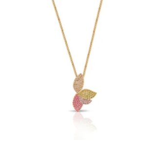Collana con Ciondolo Sogni da Donna in Argento Dorato e Zirconi - Fiore - CL087GM