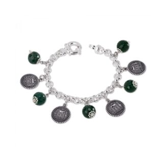 Bracciale Gerardo Sacco in Argento con Avventurina e Monete - 28055