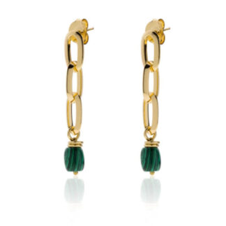 Orecchini da Donna Unoaerre in Bronzo Dorato e Malachite - Essenza - 2200