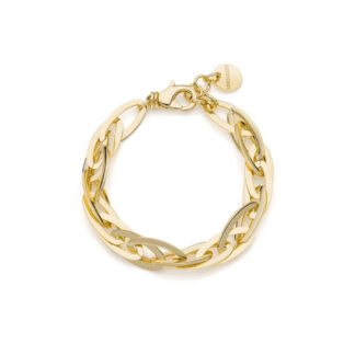Bracciale Unoaerre in Bronzo Dorato con Maglie Quadrate - Dinamica - 2345
