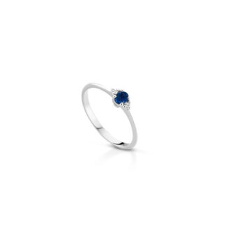 Anello Marika in Oro Bianco con Diamanti e Zaffiro - ANP7802ZMA/3