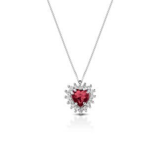Collana Marika in Oro Bianco con Diamanti e Rubino - CD9147RB/3