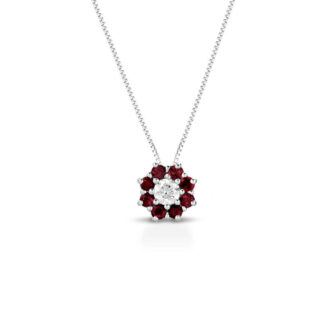 Collana Marika in Oro Bianco con Diamanti e Rubino - CD9150/1RAR/1