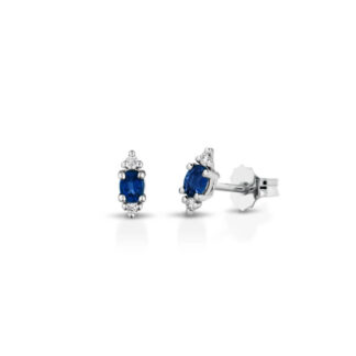Orecchini Marika in Oro Bianco con Diamanti e Zaffiri - ORP7802ZAR/3