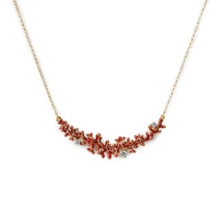 Collana Isola Bella in Argento con Smalti e Zirconi | Corallo - 20001484